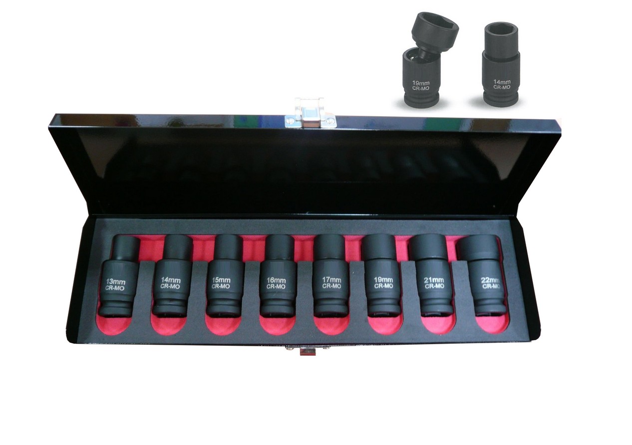 8-Piece 1/2 in Drive Universal Impact Socket Set